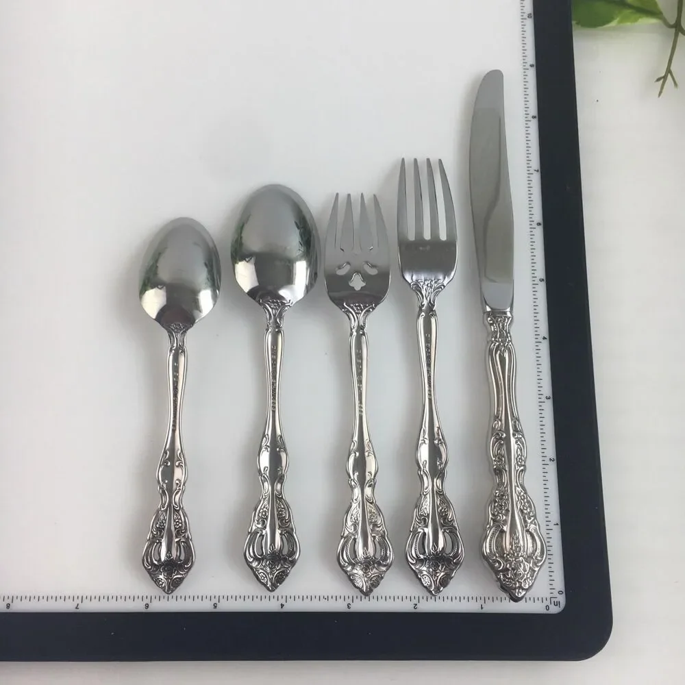 ONEIDA Heirloom Cube Michelangelo 18/10 SS Flatware Set For 12 + Serving 74Pc